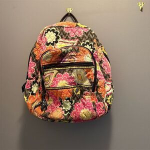 Vera Bradley Floral Multicolor Backpack Unisex Casual Adjustable Straps